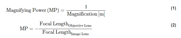 望远镜的放大倍数或放大倍数的倒数等于物镜焦距和目镜焦距的比值