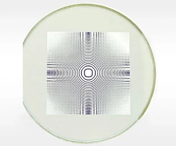 液晶DOE实拍图（偏振片下能观看到相位图案）